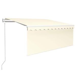 vidaXL Copertină automată cu stor & senzor v&acirc;nt & LED, crem, 3x2,5 m