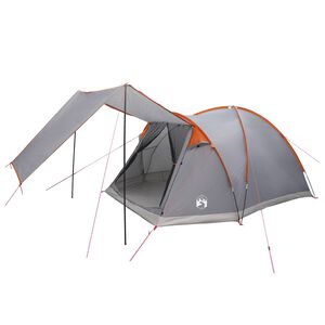vidaXL Tent Cabină 4 persoană Gri și Portocalie Poliester și oțel