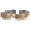 vidaXL Set mobilier de grădină cu perne, 5 piese, gri, lemn de pin