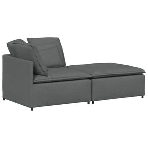 vidaXL Canapea modulară cu taburet și perne material textil gri &icirc;nchis