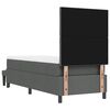 vidaXL Pat cu arcuri cu headboard Gri &icirc;nchis 80 x 200 cm țesătură