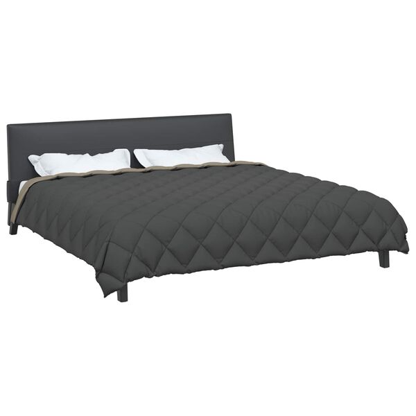 vidaXL Duvet de iarnă Gri deschis și antracit 240 x 200 cm Microfibră