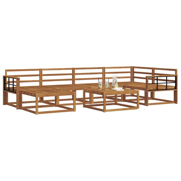vidaXL Set de canapele de exterior 7 pcs natural Lemn Solid de Acacia