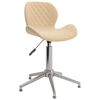 vidaXL Scaune de bucătărie pivotante, 2 buc., crem, catifea