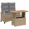 vidaXL Set mobilier de grădină, 2 piese, cu perne, bej, poliratan