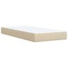 vidaXL Pat box spring cu saltea, crem, 80x200 cm, textil