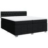 vidaXL Pat box spring cu saltea, negru, 200x200 cm, textil