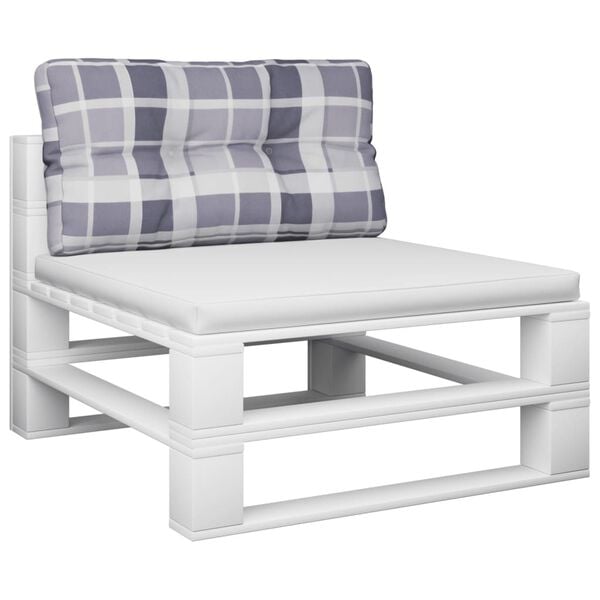 vidaXL Pernă de paleți, gri carouri, 80x40x12 cm, material textil