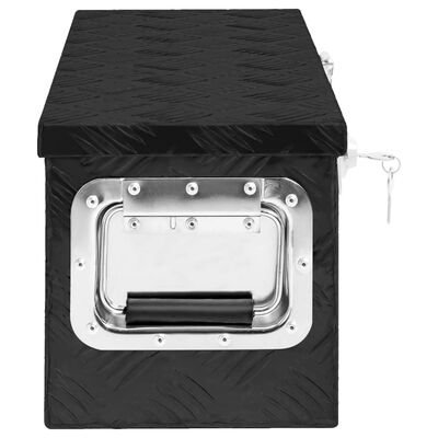 vidaXL Cutie de depozitare, negru, 60x23,5x23 cm, aluminiu