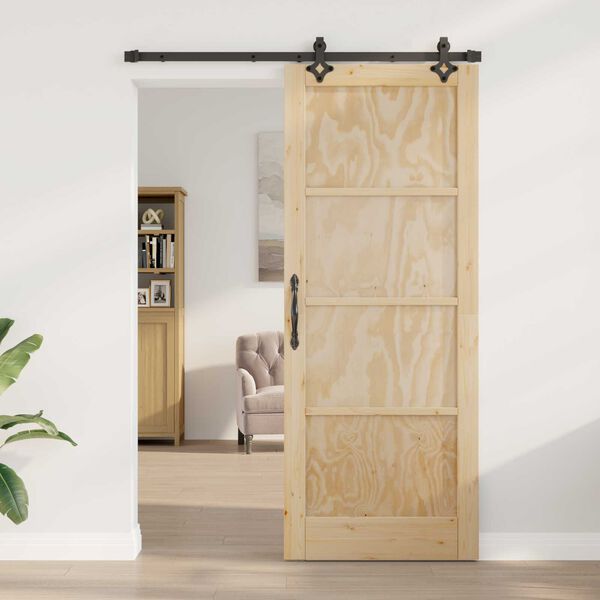 vidaXL Ușă glisantă ORKDAL Maro 83 x 211 cm Lemn de pin masiv