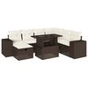 vidaXL Set canapele de grădină cu perne, 8 piese, maro, poliratan