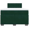 vidaXL Pat box spring cu saltea, verde &icirc;nchis, 140x190 cm, catifea
