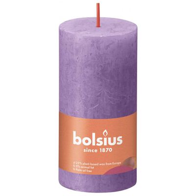 Bolsius Lumânări bloc rustice Shine, 8 buc., violet vibrant, 100x50 mm