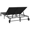 vidaXL Șezlong 1-persoană Negru 206 x 62.5 x 74 cm poliratan