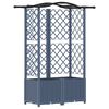 vidaXL Pat Ridicat cu Trellis și Acoperiș Gri 122 x 40 x 141 cm PP