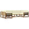 vidaXL Set de canapele de exterior 6 buc. Natural și Crem
