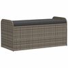 vidaXL Bancă de depozitare cu pernă, gri, 115x51x52 cm, poliratan