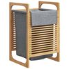 vidaXL Coș de rufe cu sac gri 32x30x36,5 cm, bambus