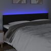 vidaXL Tăblie de pat cu LED, negru, 160x5x78/88 cm, piele ecologică