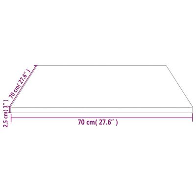vidaXL Blat de masă, 70x70x2,5 cm, lemn masiv de pin, pătrat