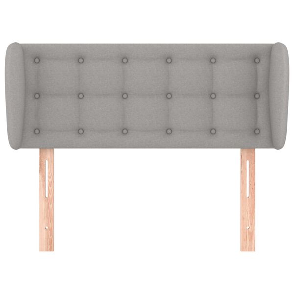 vidaXL Tăblie de pat cu aripioare gri deschis 93x23x78/88 cm textil