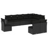 vidaXL Set canapele de grădină cu perne, 10 piese, negru, poliratan