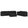 vidaXL Set mobilier de grădină cu perne, 8 piese, negru, poliratan