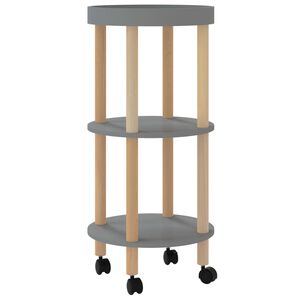 vidaXL Masă cărucior 3 niveluri gri 38x38x82cm lemn prelucrat/lemn pin