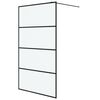 vidaXL Perete cabină duș walk-in negru 115x195 cm sticlă ESG mată