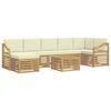 vidaXL Set de canapele de exterior 8 pcs Alb și crem 59 x 59 x 37 cm