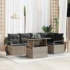 vidaXL Set de canapele pentru grădină cu pernă 6 pcs Gri Rattan poli