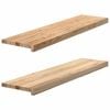 vidaXL Trepte scari 2 buc Stejar masiv netratat 100x25x2 cm