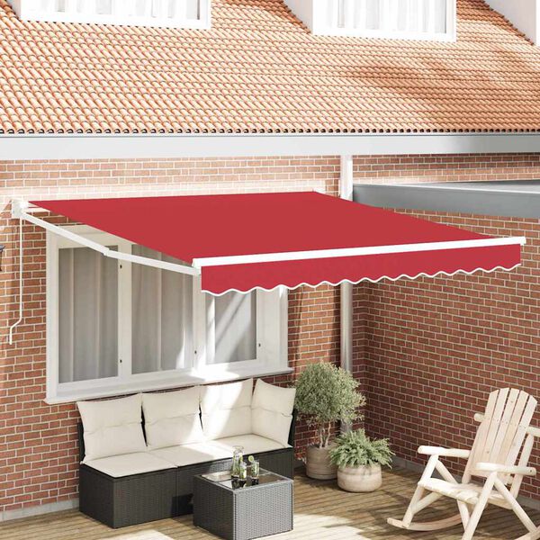 vidaXL Cortina Retractabilă Roșu 300 x 250 cm Poliester și Aluminiu