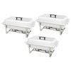 vidaXL Set vase &icirc;ncălzire m&acirc;ncare, 3 piese, oțel inoxidabil