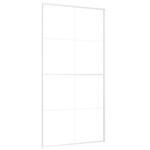 vidaXL Ușă glisantă, alb, 102,5x205 cm, sticlă ESG și aluminiu
