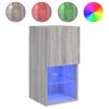 vidaXL Comodă TV cu lumini LED, gri sonoma, 30,5x30x60 cm