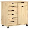 vidaXL Cabinet mobil 63,5 x 39 x 65,5 cm Lemn de pin masiv Maro