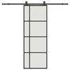 vidaXL Ușă glisantă cu set de feronerie neagră 76x205 cm Sticlă ESG