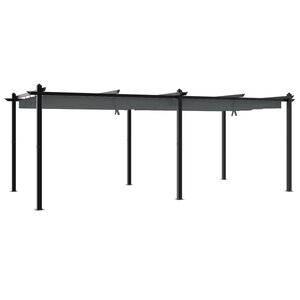 vidaXL Foișor de grădină, acoperiș retractabil antracit 3x6 m aluminiu