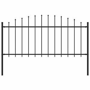 vidaXL Gard de grădină Woerden cu v&acirc;rf tip suliță din oțel, 170x75 cm, negru