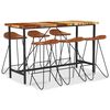 vidaXL Set mobilier bar 7 piese, lemn masiv reciclat & piele naturală