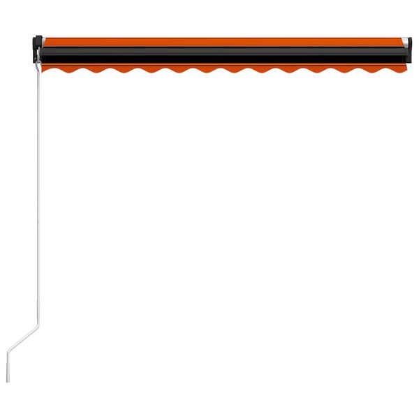 vidaXL Copertină retractabilă manual LED, portocaliu/maro, 350x250 cm