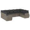 vidaXL Set canapele de grădină, 9 piese, cu perne, gri, poliratan