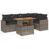 vidaXL Set mobilier grădină cu perne 6 piese gri poliratan/lemn acacia