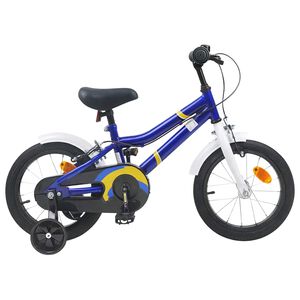 vidaXL Bicicletă pentru Copii 14 Inci pentru 3-5 ani Albastru Alb