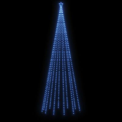 vidaXL Brad de Crăciun cu țăruș, 732 LED-uri, albastru, 500 cm