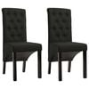 vidaXL Scaune de bucătărie, 2 buc. negru, textil