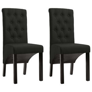 vidaXL Scaune de bucătărie, 2 buc. negru, textil