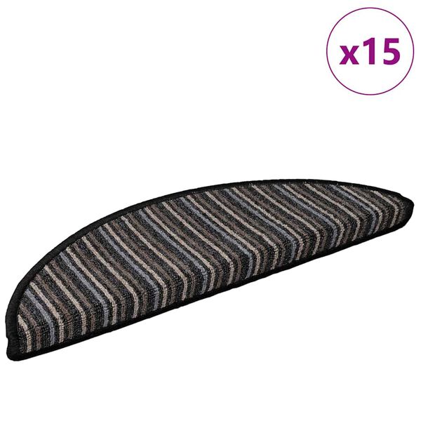 vidaXL Mochete autocolante pentru scară 15 pcs Antracit 56 x 17 x 3 cm