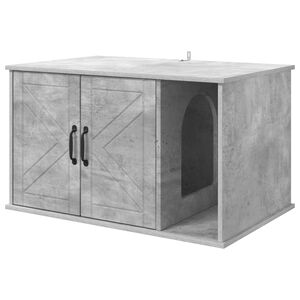 vidaXL Casa pentru pisici Beton 85 x 55 x 50 cm Lemn compozit